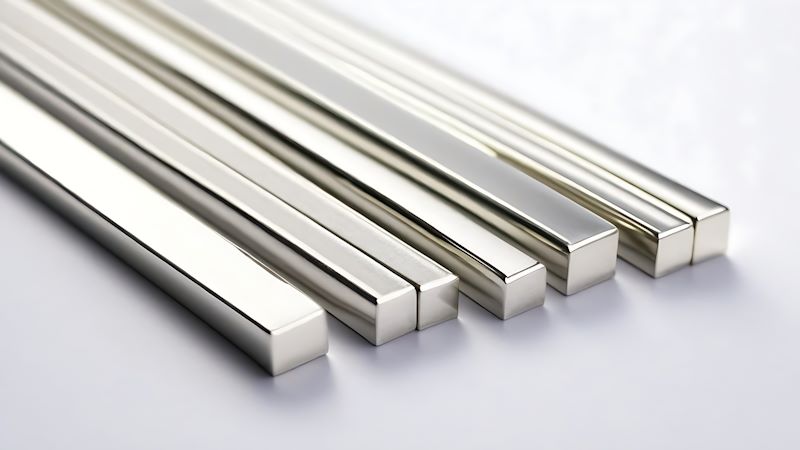 seven bars of pure platinum metal, small in size for jewelry making.