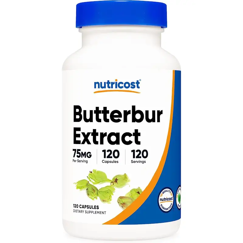 A bottle of nutricost butterbur extract