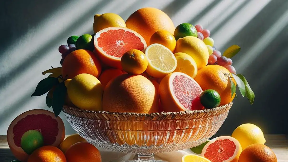 A bowl of citrus fruit that is high in vitamin C.