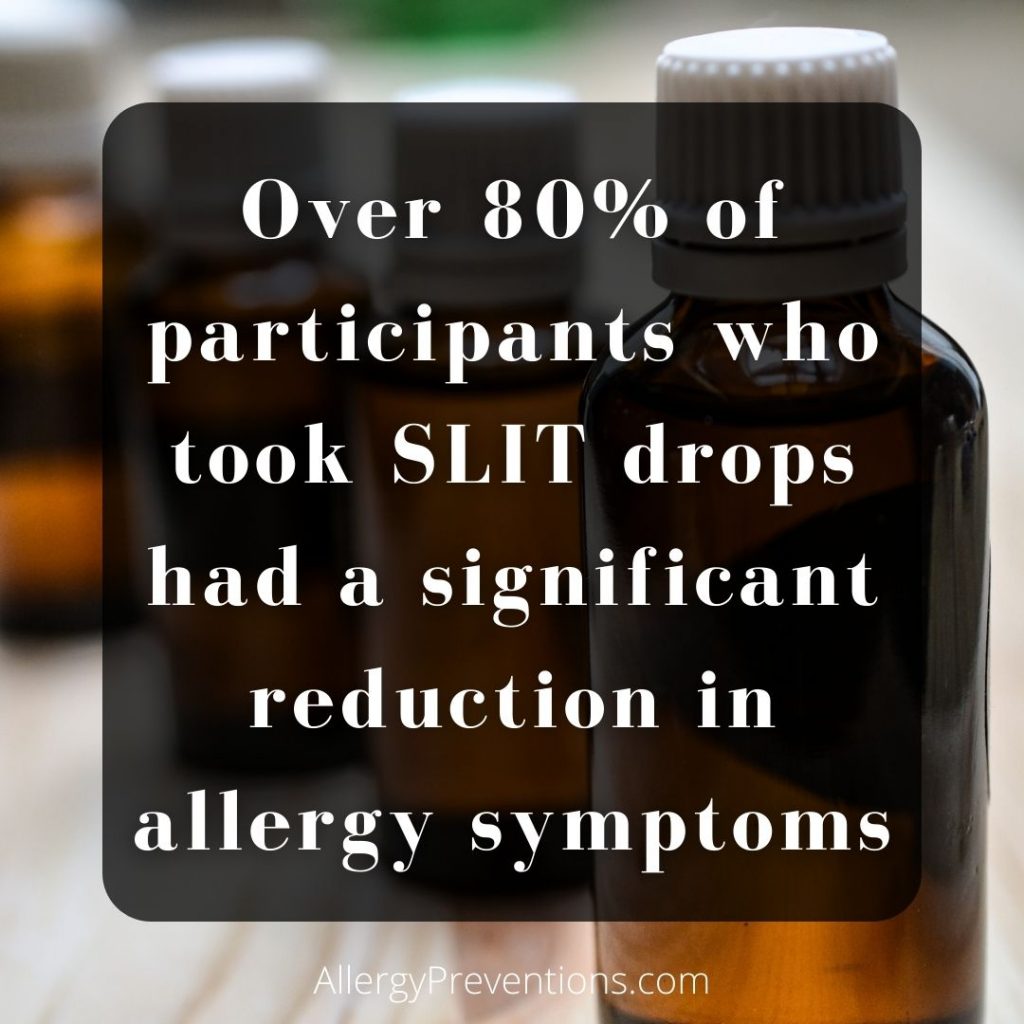 fact: over 80% of participants who took SLIT drops had a significant reduction in allergy symptoms.