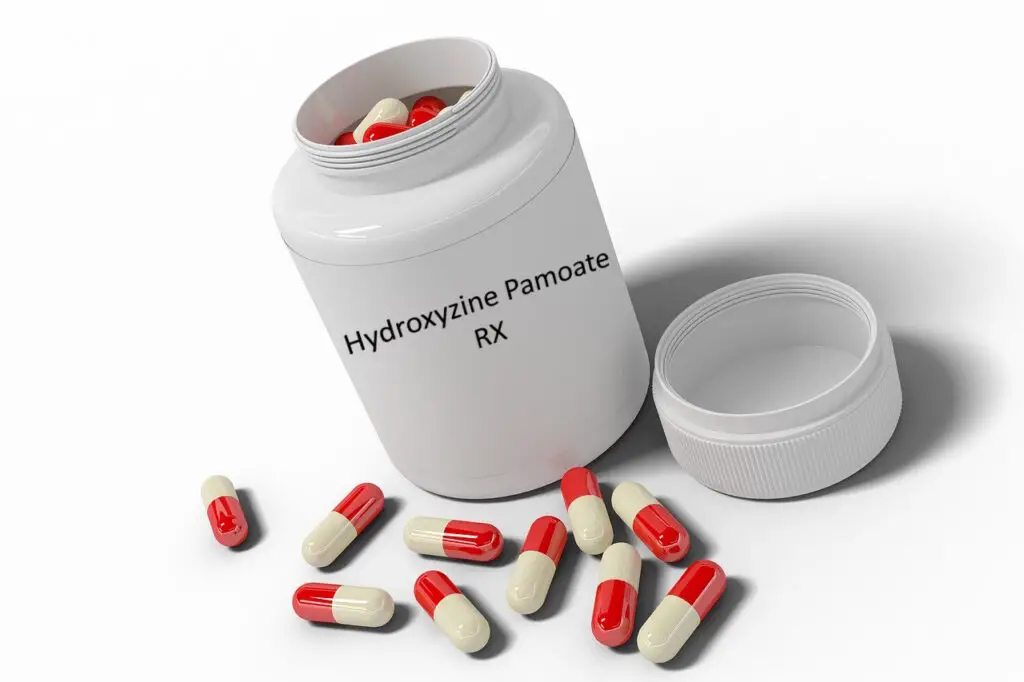 a bottle of hydroxyzine pamoate prescription