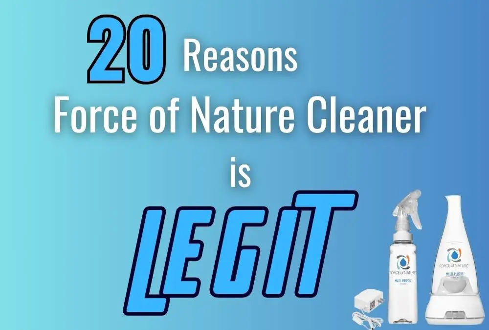 reasons fore of nature cleaner is legit infographic. Showing the title as well as the contents of the Force of Nature Cleaner kit contents.