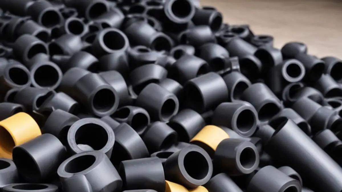 A pile of rubber gaskets and tubes.
