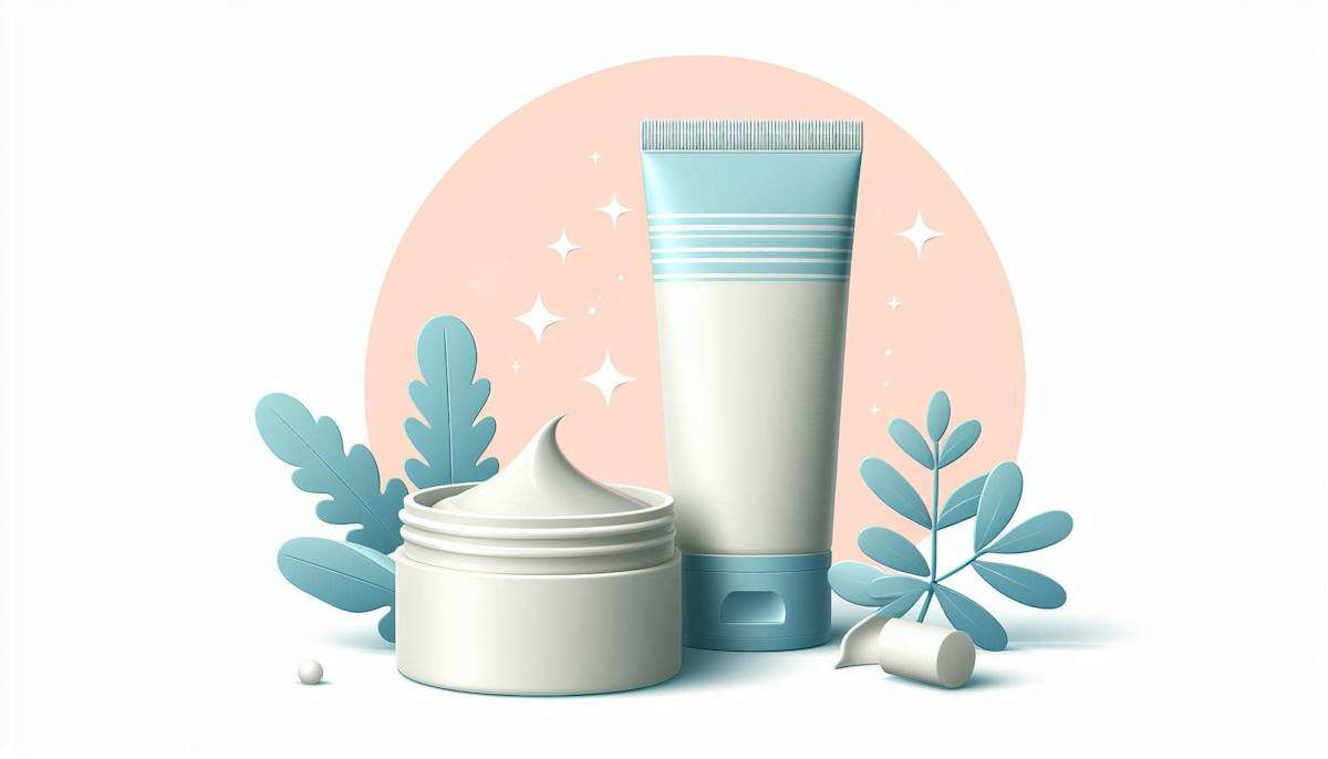 Two containers of topical creams and ointments for skin treatment and conditioning.