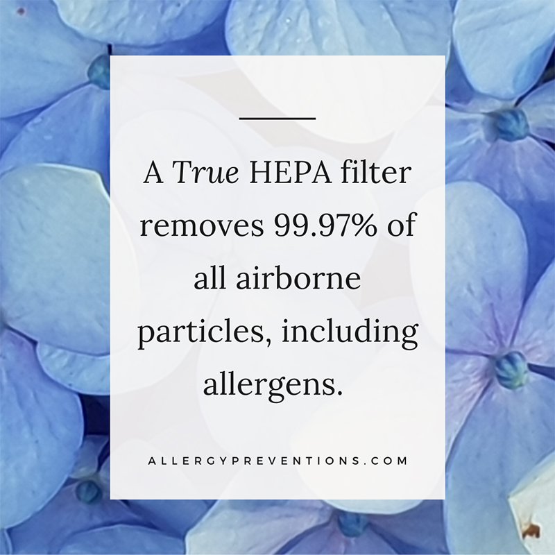 a true hepa filter removes 99.97% of all airborne particles, including allergens