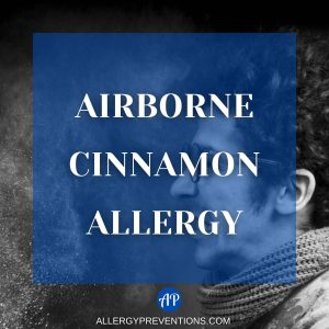 a man surrounded by dust, titled: "airborne cinnamon allergy"